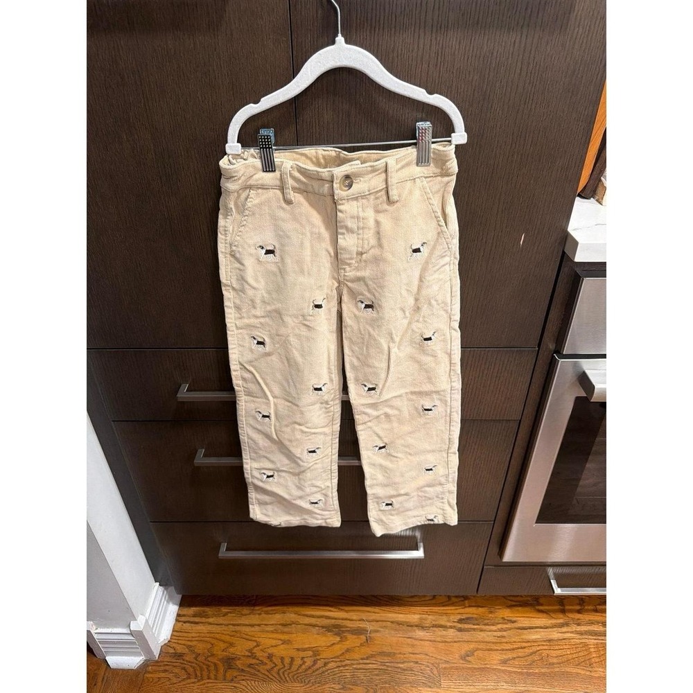 The Beaufort Bonnet Company Cream Corduroy dog Pants boys 8